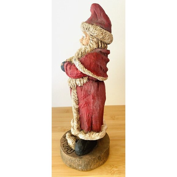 Santa Figurine Norway 8.5” High Hand Craved In Virginia  By Wood World - Picture 6 of 8